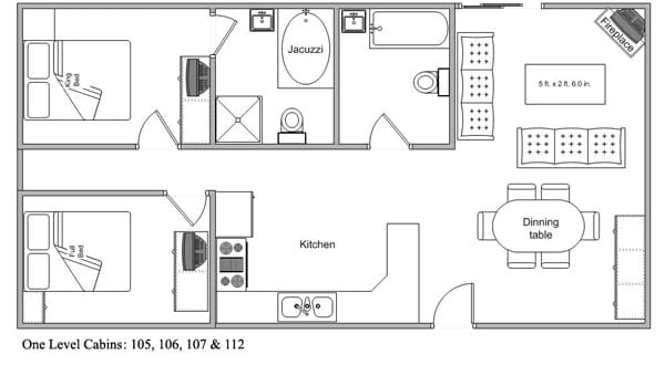 Log Cabin One Level Floor Plan