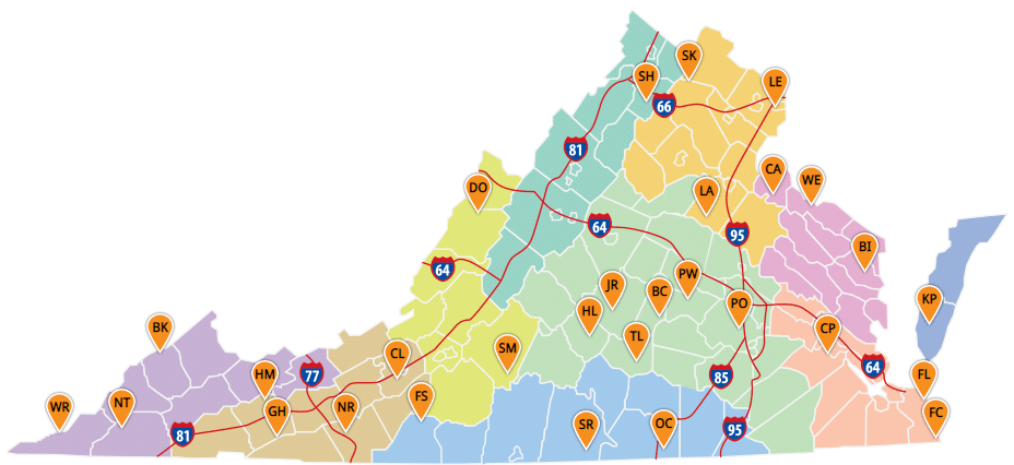 Virginia State Park Campgrounds Map