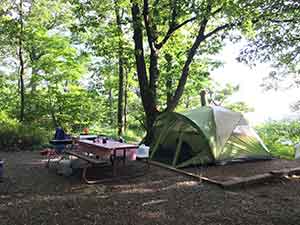 Loft Mountain tent site in Virginia