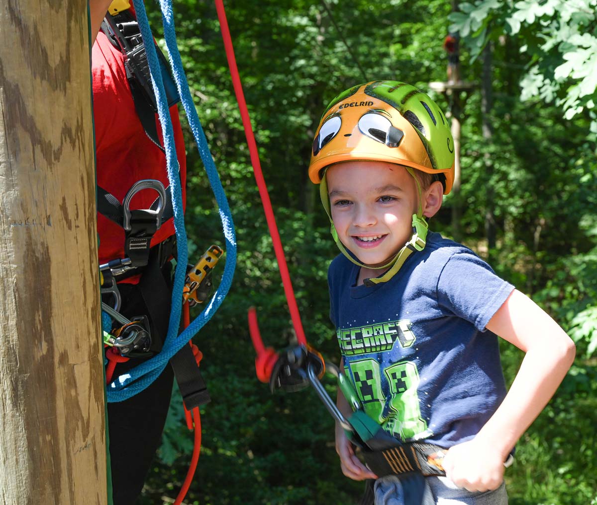 Preparing for rock wall climb