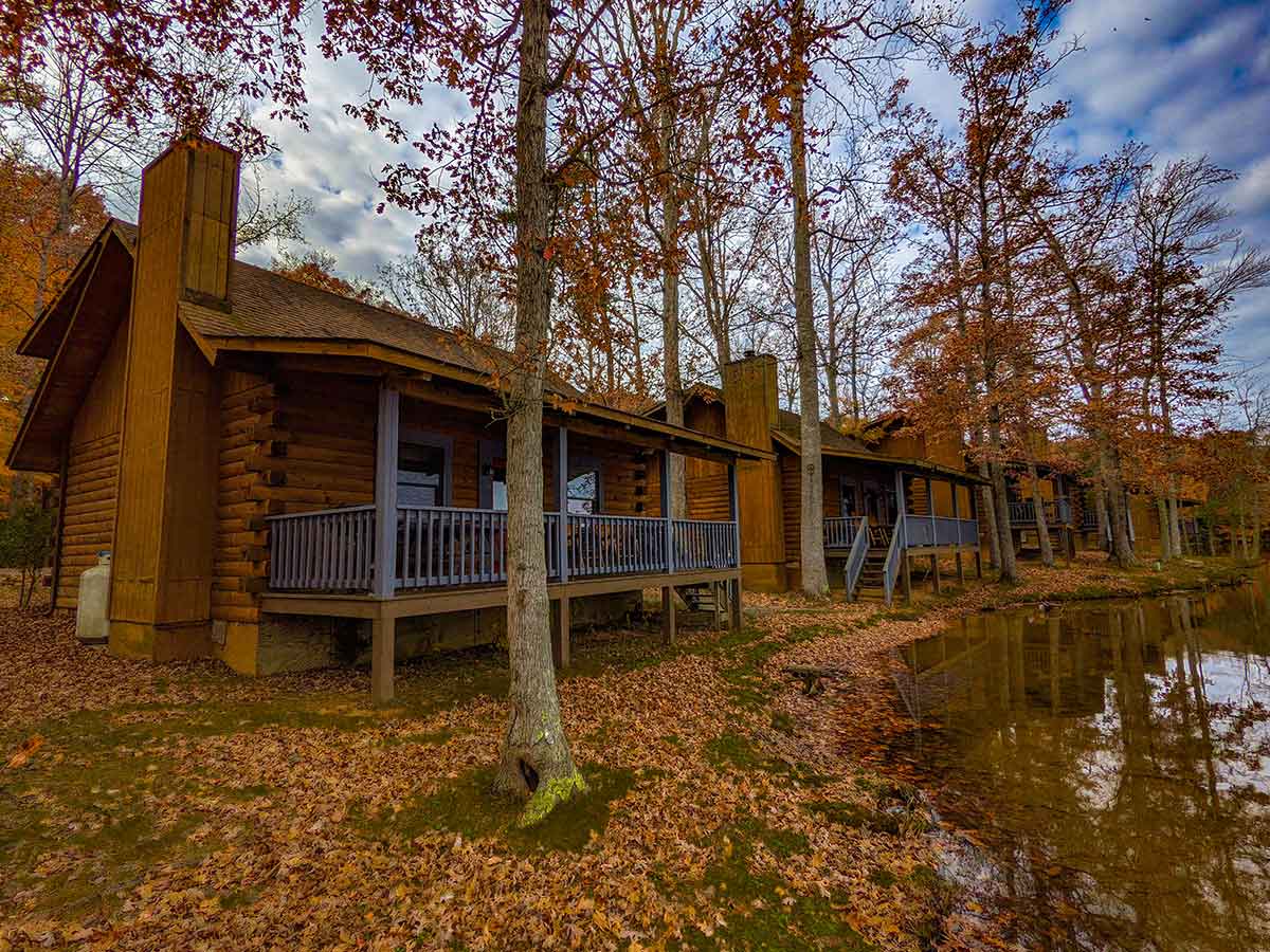 log cabin on hazel grove lake near fredericksburg virginia