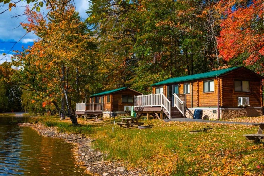 Camp Cabins in the Fall