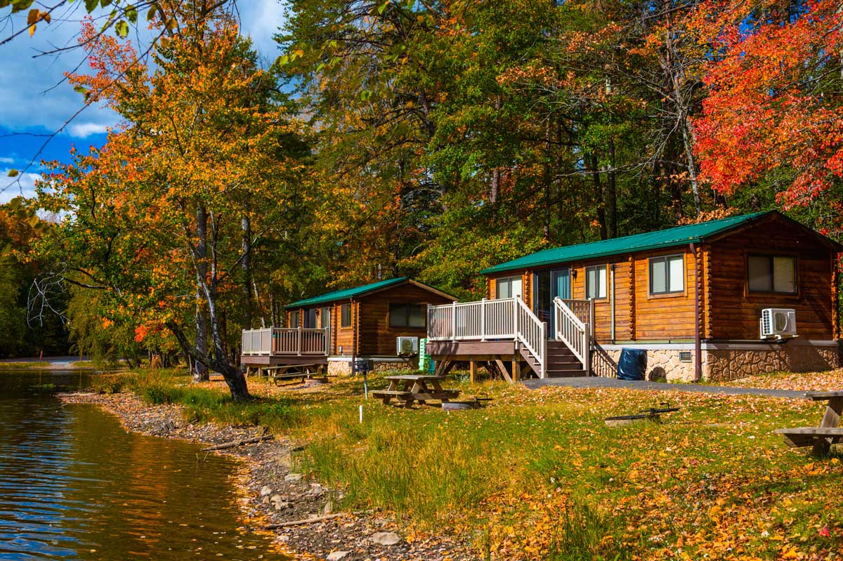 Camp Cabins in the Fall