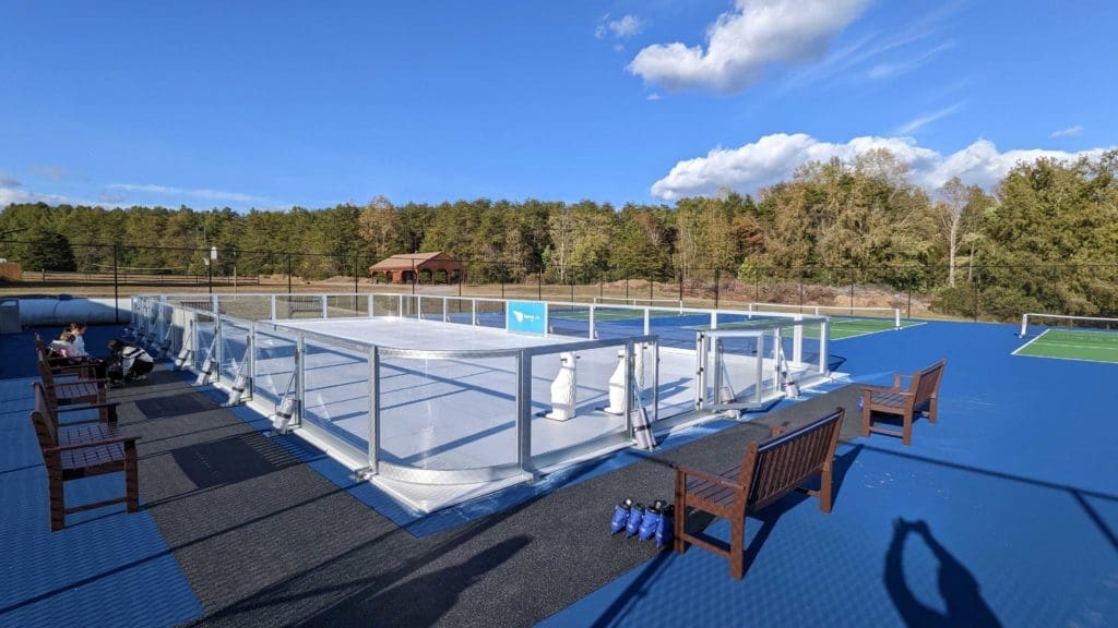 Ice skating rink at Wilderness Presidential Resort in winter