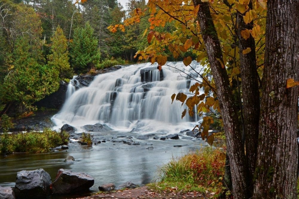 Waterfall in Shenandoah National Park during fall foliage season