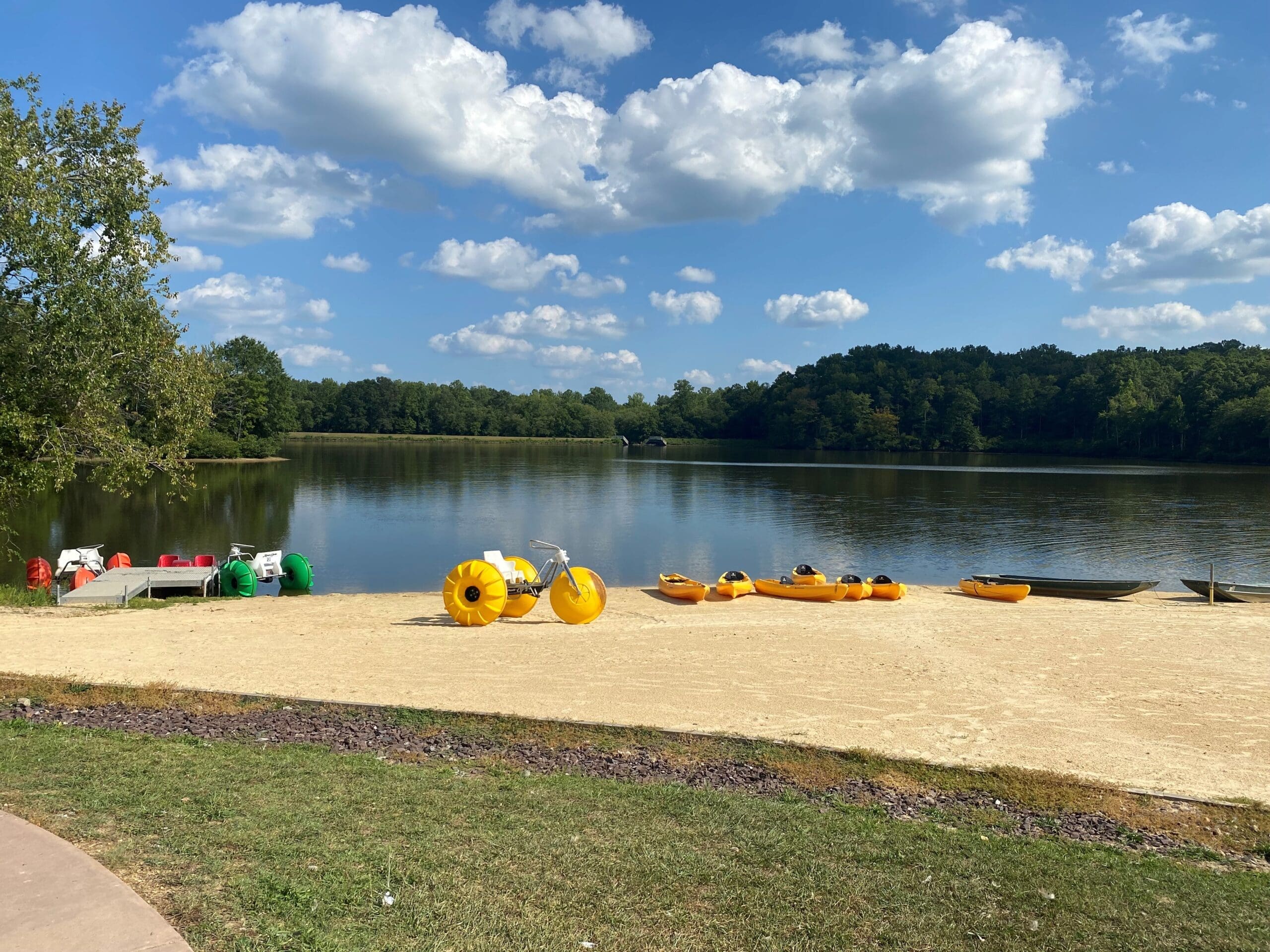 Lakeside beach for waterfront wedding venue