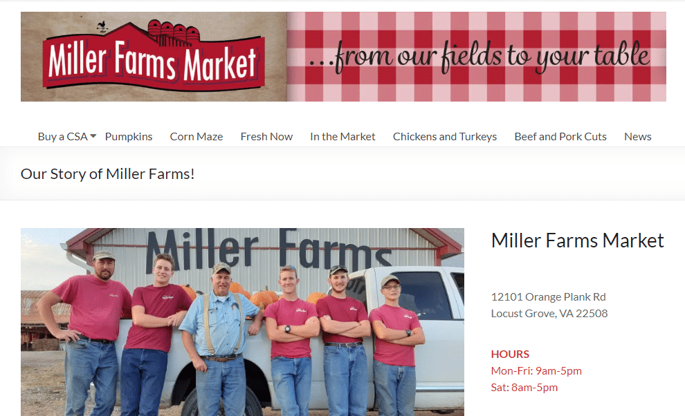 Millers Farm For Fresh Ingredients