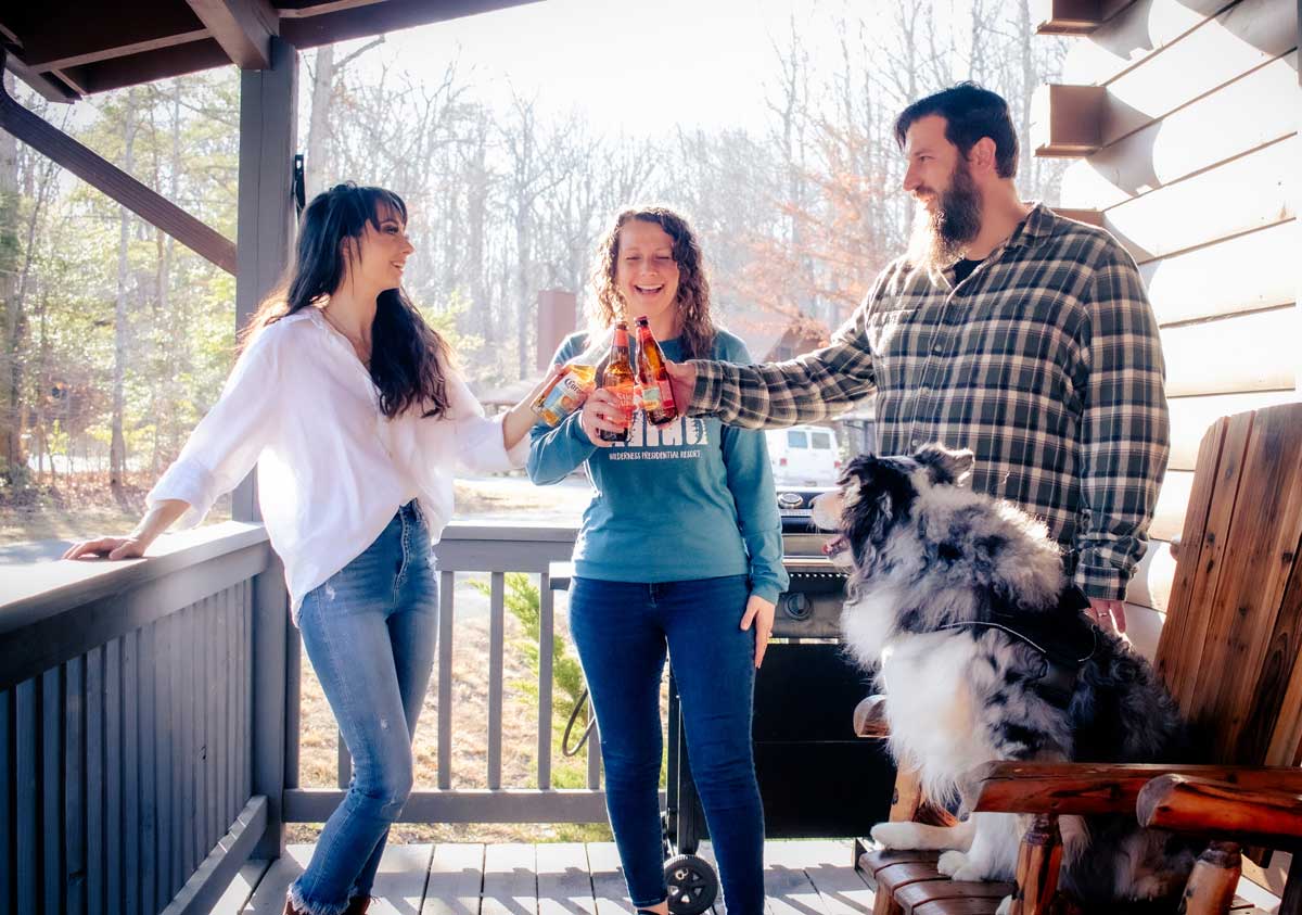 Log Cabin Porch with Cheers