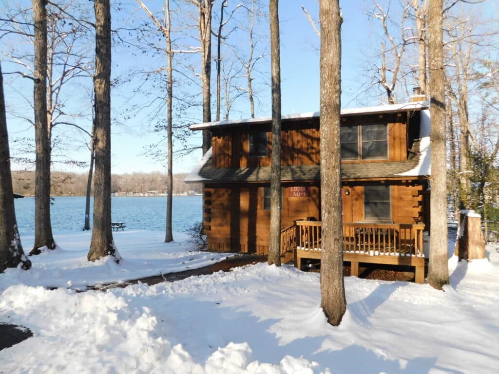 Snowy Log Cabin