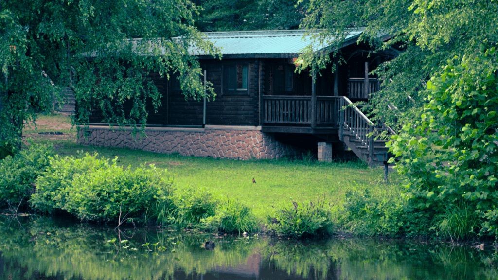 Lakeside Cabins at Dusk Escape the City