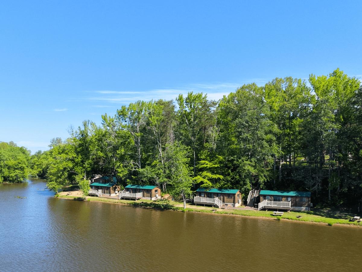 Wilderness Presidential Resort lakeside cabins aerial view